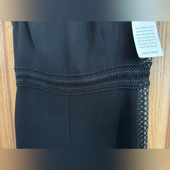 NWT Bardot Black Mesh and Crochet Detail Jumpsuit